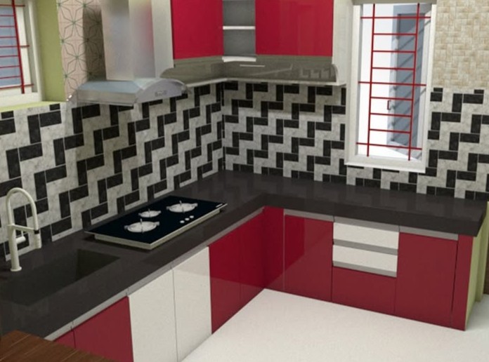 Premium Modular Kitchen 3D walkthrough by Falcon Home Decor